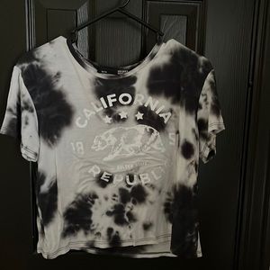 Black and white tie dye crop top size M (never used)